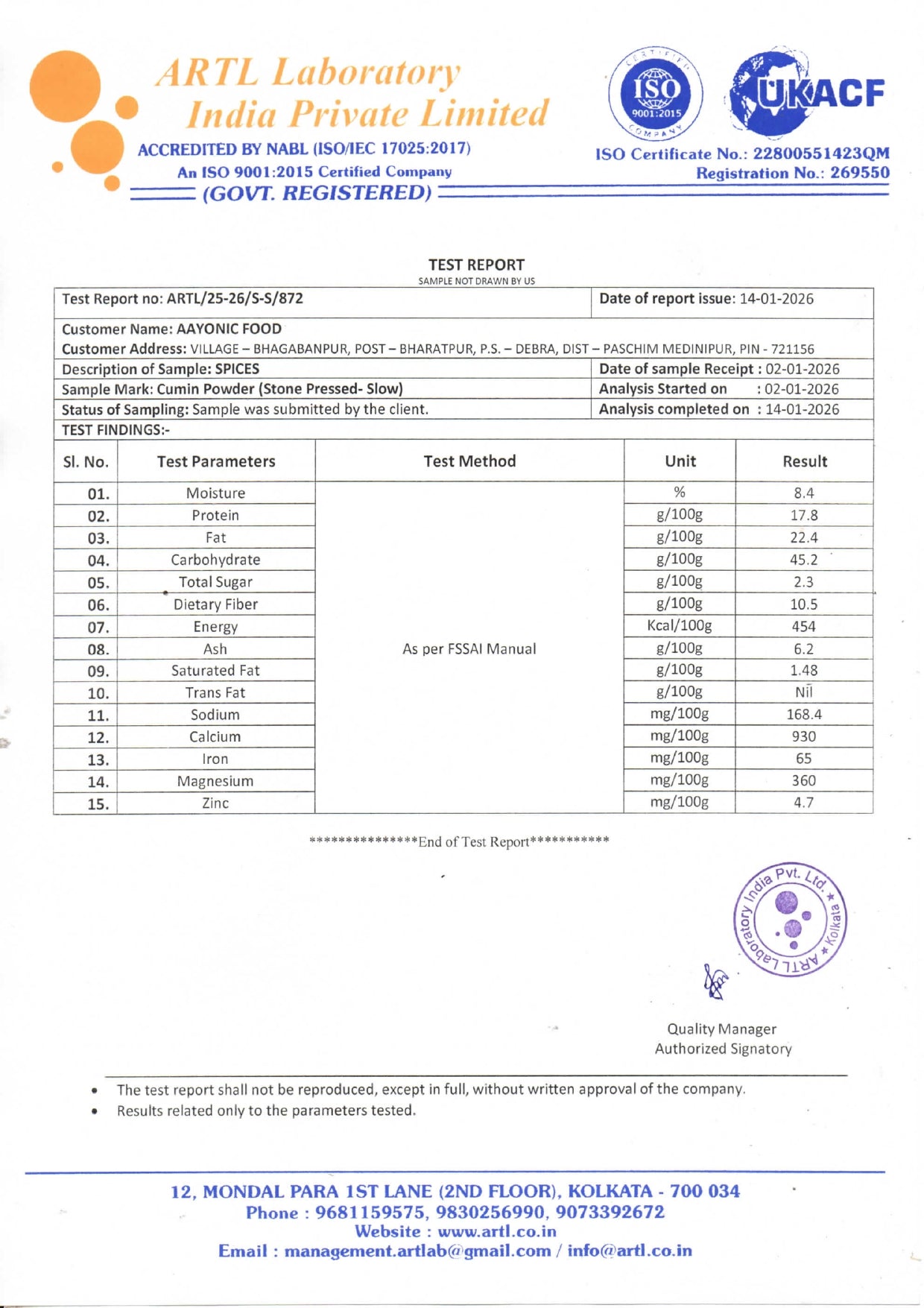 AAYONIC Stone Ground Cumin Powder
