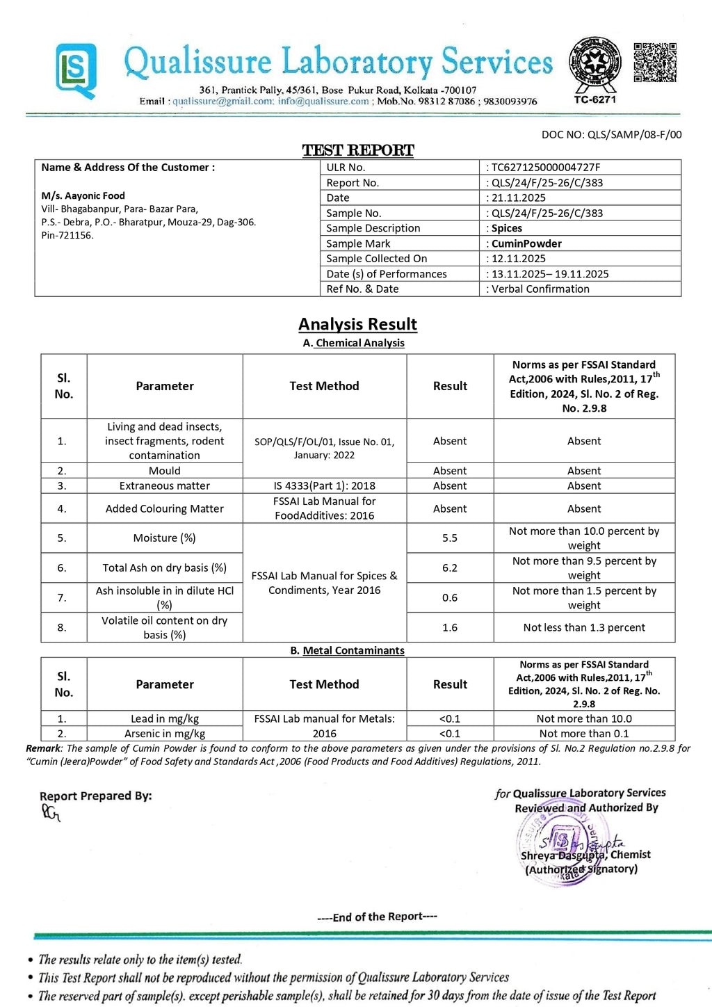 AAYONIC Stone Ground Cumin Powder